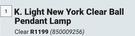 K.Light New York Clear Ball Pendant Lamp Clear