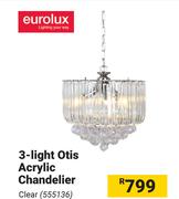 Eurolux 3 Light Otis Acrylic Chandelier Clear