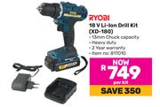 Ryobi 18V Li-Ion Drill Kit XD-180