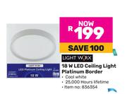 Lightworx 18W LED Ceiling Light Platinum Border