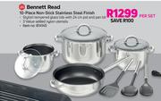 Bennett Read 10 Piece Non Stick Stainless Steel Finish Cookwares-Per Set