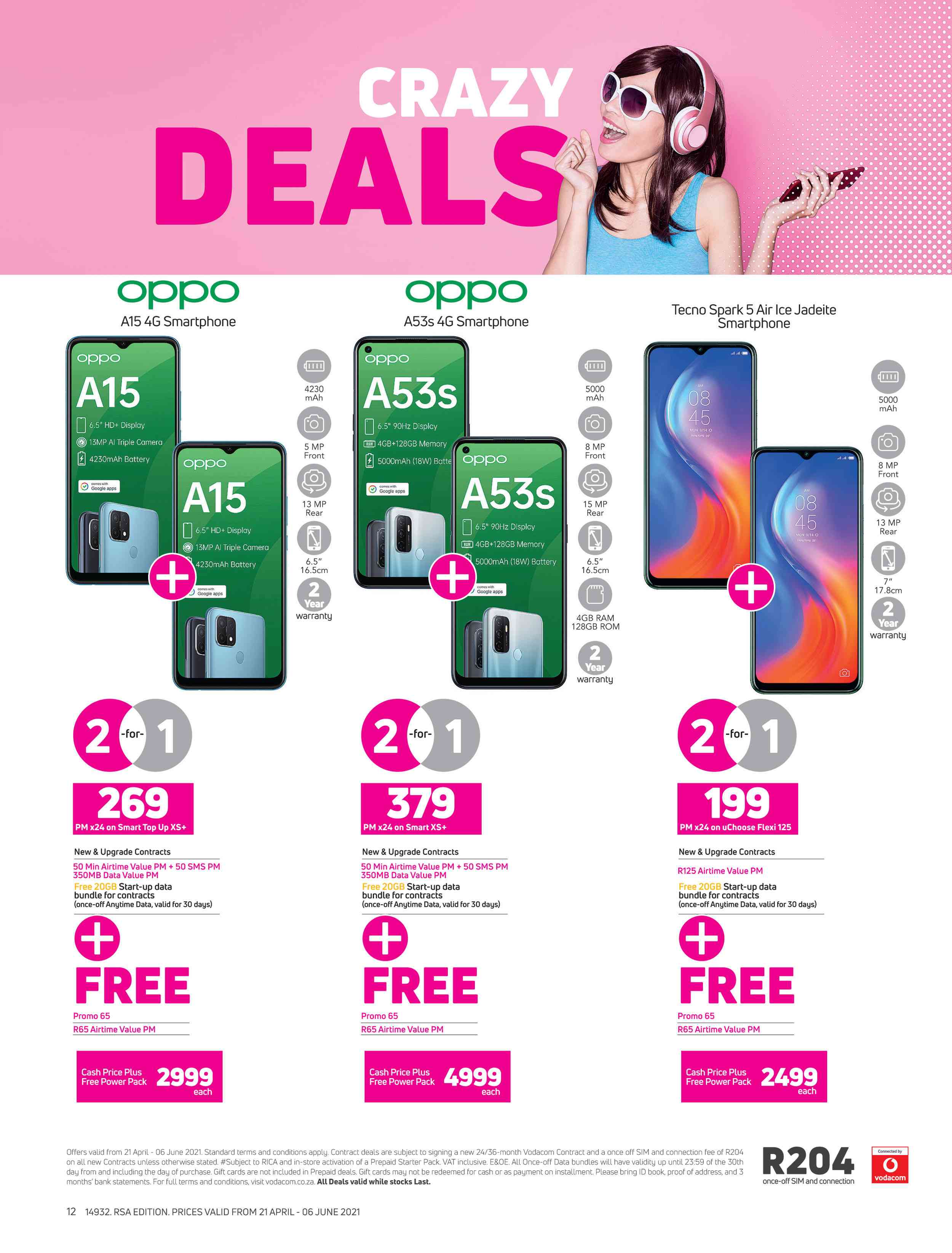 Special 2 x Oppo A53s 4G SmartphoneOn Smart XS+ Plus Free On Promo 65