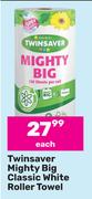 Twinsaver Might Big Classic White Roller Towel-Each