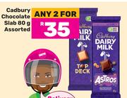 Cadbury Chcocolate Slab Assorted-For Any 2 x 80g