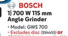 Bosch 1700 W 115mm Angle Grinder