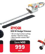 Ryobi 650W Hedge Trimmer