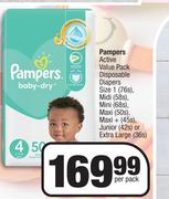 Pampers Active Value Pack Disposable Diapers-Per Pack