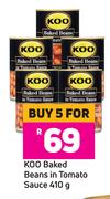 Koo Baked Beans In Tomato Sauce-For 5 x 410g