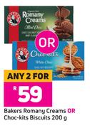 Bakers Romany Creams Or Choc Kits Biscuits-For 2 x 200g