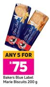 Bakers Blue Label Marie Biscuits-For 5 x 200g