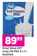 Great Value UHT Long Life Milk Assorted-6 x 1L