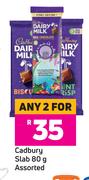 Cadbury Slab Assorted-For 2 x 80g