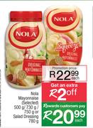 Nola Mayonnaise 500g/ 730g/ 750g Or Salad Dressing 780g-Each