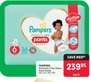 Pampers Premium Care Value Pack Pants-36's, 42's, 50's, 58's Each