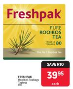 Freshpak Rooibos Teabags Tagless-80s Each