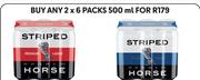 Striped Horse Premium Lagser Cans/Striped Horse Milk Stout Cans-For 2 x 6 x 500ml