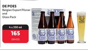 De Poes Belgian Export Pilsner & Glass Pack-4 x 330ml