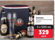 Erdinger Variety Pack With Cooler Bag & Glass-5 x 500ml Each