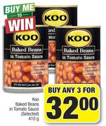 Koo Baked Beans In Tomato Sauce (Selected)-For Any 3 x 410g