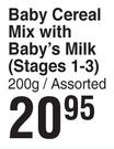 Purity Baby Cereal Mix With Baby's Milk (Stages 1-3)- 200g