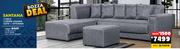 Santana 2 Piece Corner Lounge Suite + Ottoman
