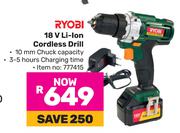 Ryobi 18V Li-Ion Cordless Drill