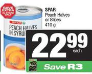 Spar Peach Halves Or Slices-410g Each