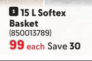 Curver Softex Basket-15Ltr Each