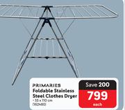 Primaries Foldable Stainless Steel Clothes Dryer-33 x 110cm Each