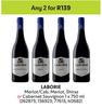 Laborie Merlot/Cab, Merlot, Shiraz Or Cabernet Sauvignon-For Any 2 x 750ml