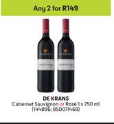 De Krans Cabernet Sauvignon Or Rose-For Any 2 x 750ml