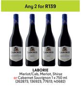 Laborie Merlot/Cab, Merlot, Shiraz Or Cabernet Sauvignon-For Any 2 x 750ml