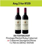 DU Toitskloof Pinotage/Merlot/Ruby Cabernet Or Cabernet Sauvignon/Shiraz-For Any 2 x 750ml