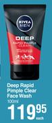 Nivea Men Deep Rapid Pimple Clear Face Wash-100ml Each
