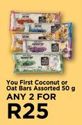 You First Coconut Or Oat Bars Assorted-For Any 2 x 50g