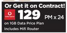 Packard Bell Monza T5 3G Tablet-On 1GB Data Price Plan
