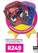 Minnie Cute Or Spiderman & Pencil Case Backpack Set-Each