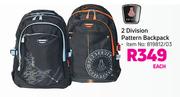 2 Division Pattern Backpack-Each