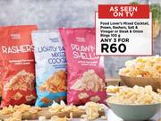 Food Lover's Mixed Cocktail, Prawn, Rashers, Salt & Vinegar Or STeak & Onion Rings-For Any 3 x 100g