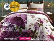 Amoret Berry 3 Ply 7Kg Reversible Heavyweight Mink Blankets (Queen Only)
