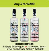 Xotic Comets Energy, Bubblegum Or Strawberry Sours-For Any 3 x 750ml