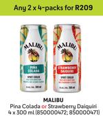 Malibu Pina Colada Or Strawberry Daiquiri-For Any 2 x 4 x 300ml