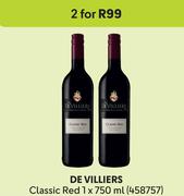 De Villiers Classic Red-For 2 x 750ml