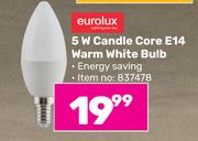 Eurolux 5W Candle Core E14 Warm White Bulb