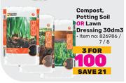 Garden Master Compost, Potting Soil Or Lawn Dressing 30 dm3-For 3