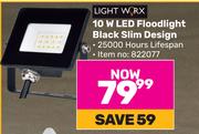 Lightworx 10W LED Floodlight Black Slim Design