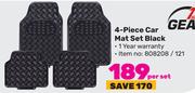 1st Gear 4 Piece Car Mat Set Black-Per Set