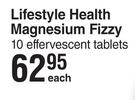 Lifestyle Health Magnesium Fizzy 10 Effervescent Tablets-Each