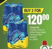 Flying Fish Pressed Lemon Or Chilled Green Apple Flavoured Beer Handies-For 2 x 6 x 330ml