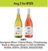 KWV Sauvignon Blanc, Chenin Blanc, Chardonnay, Rose Or Moscato Rose-For Any 2 x 750ml